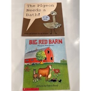 Toddler books Big Red Barn &The Pigeon Needs A Bath Children's Picture Books Set